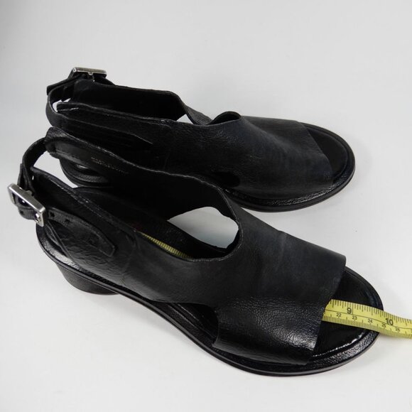 A.S.98 Lucca Heeled Sandals Size 37 7 Black Leather EUC $319 - Picture 11 of 12